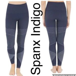 (L2) Spanx Indigo Sky Look At MeNew New ProductSeamless Biker Leggings‎ ,Size M